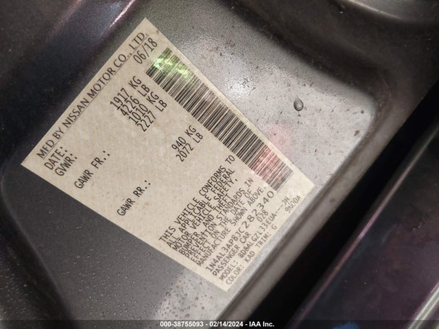 Nissan Altima 2.5 S 2018 1N4AL3AP8JC282340 Image 9