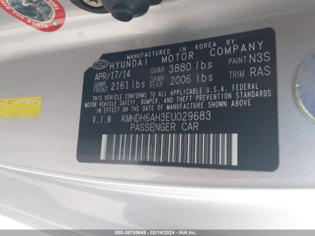 KMHDH6AH3EU029683 Hyundai ELANTRA