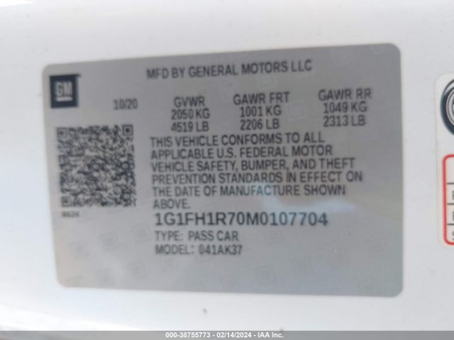 1G1FH1R70M0107704 Chevrolet Camaro Rwd  2ss