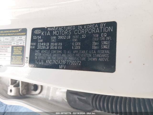 KIA Soul 2015 KNDJN2A28F7791072 Image 9