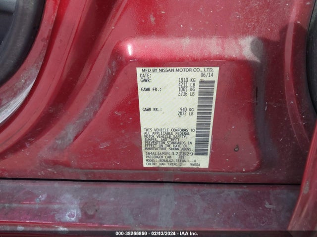 Nissan Altima 2.5 S 2015 1N4AL3AP1FC127829 Image 9