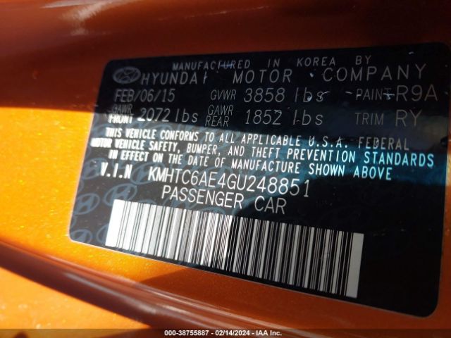 KMHTC6AE4GU248851 Hyundai Veloster Turbo