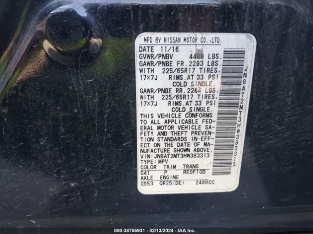JN8AT2MT3HW383313 Nissan ROGUE S