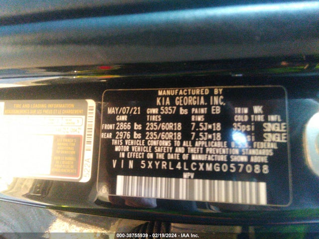 KIA SORENTO S 2021 5XYRL4LCXMG057088 Image 9