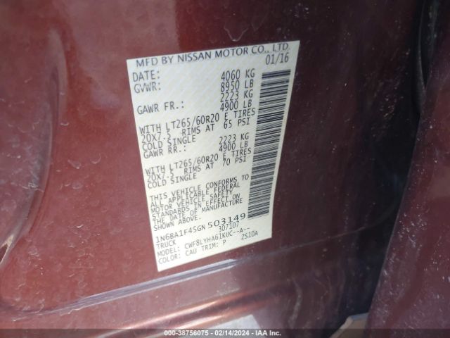 1N6BA1F45GN503149 Nissan Titan Xd Platinum Reserve Diesel