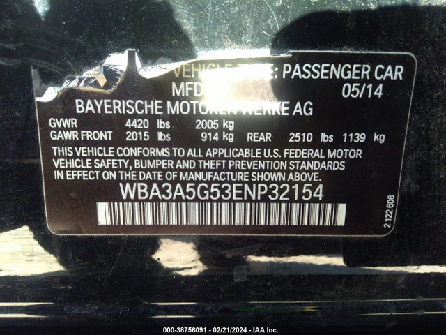 WBA3A5G53ENP32154 BMW 328I