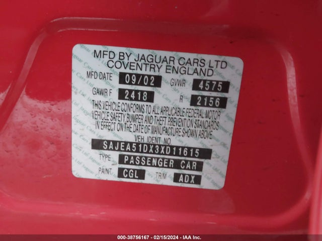 2003 JAGUAR X-TYPE SAJEA51DX3XD11615 Photo 8