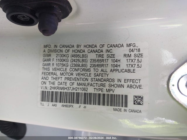 Honda CR-V LX 2018 2HKRW6H37JH211062 Image 9