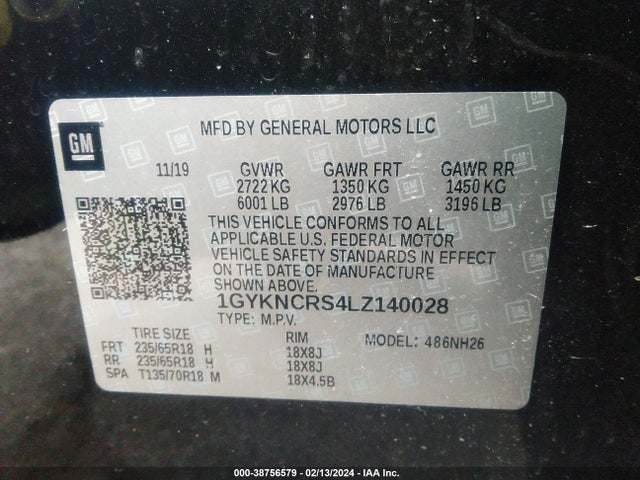 1GYKNCRS4LZ140028 Cadillac Xt5 Fwd Premium Luxury