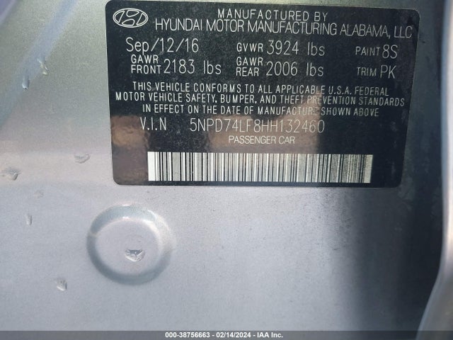 Hyundai ELANTRA SE 2017 5NPD74LF8HH132460 Image 9