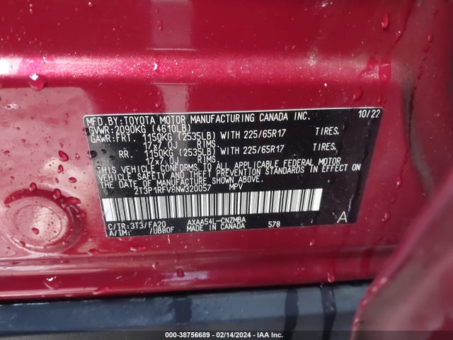 Toyota Rav4 Xle 2022 2T3P1RFV8NW320057 Image 9
