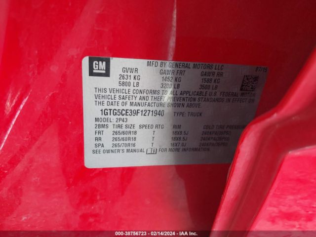 1GTG5CE39F1271940 GMC CANYON SLT