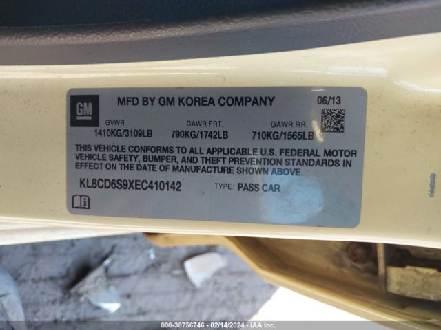 KL8CD6S9XEC410142 Chevrolet Spark 1lt Auto