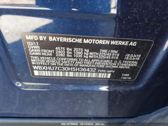 WBXHU7C30H5H36432 BMW X1 Sdrive28i