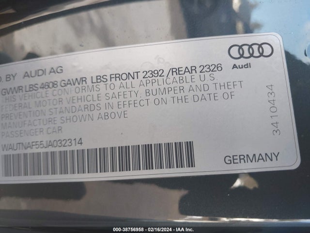 WAUTNAF55JA032314 Audi A5 2.0t Premium