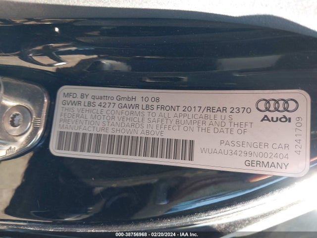 2009 AUDI R8 WUAAU34299N002404 Photo 8