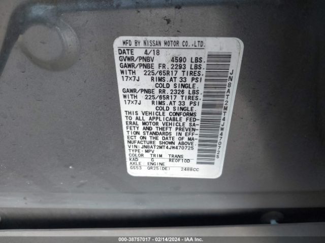 2018 NISSAN ROGUE JN8AT2MT4JW470725 Photo 8