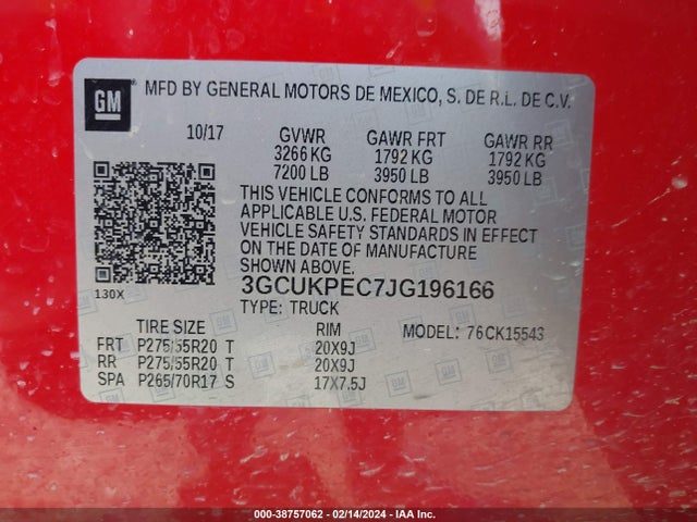 Chevrolet Silverado 1500 Custom 2018 3GCUKPEC7JG196166 Image 9