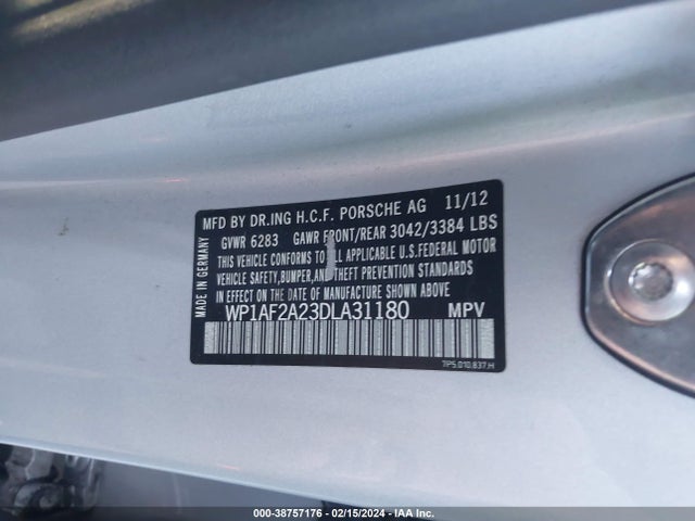 2013 PORSCHE CAYENNE WP1AF2A23DLA31180 Photo 8