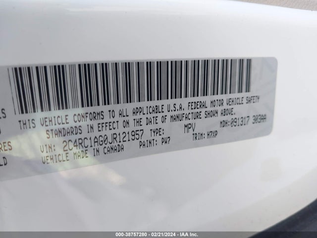 Chrysler PACIFICA L 2018 2C4RC1AG0JR121957 Image 9