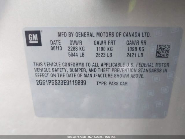 2G61P5S33E9119889 Cadillac Xts Premium