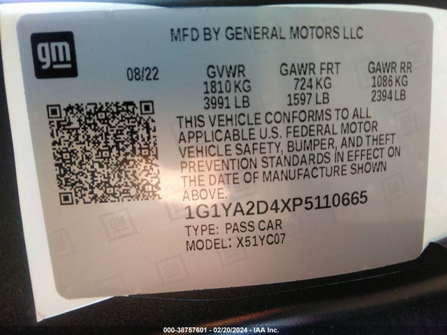Chevrolet Corvette Stingray Rwd  1lt 2023 1G1YA2D4XP5110665 Image 9