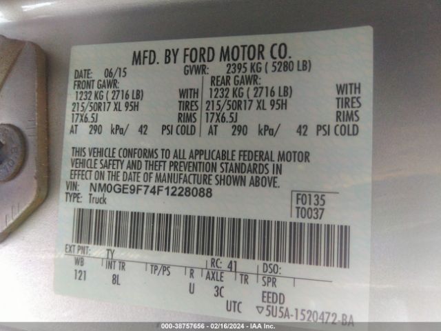 NM0GE9F74F1228088 Ford Transit Connect Xlt
