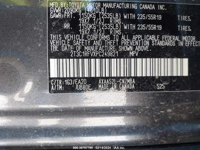 Toyota Rav4 Xle Premium 2023 2T3C1RFVXPC249821 Image 9