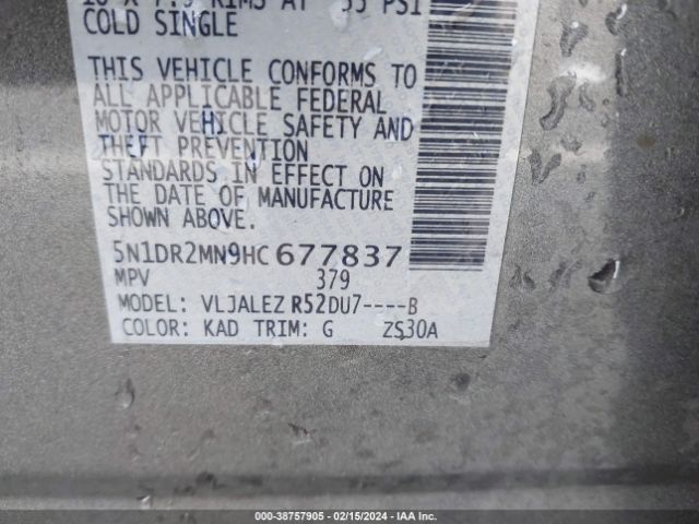 5N1DR2MN9HC677837 Nissan Pathfinder Sv