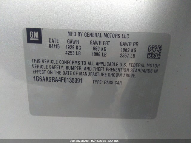 Cadillac Ats Standard 2015 1G6AA5RA4F0135391 Image 9