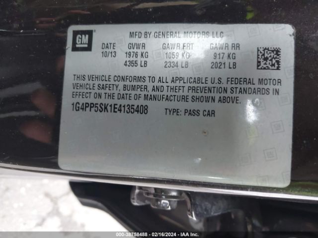 1G4PP5SK1E4135408 Buick Verano