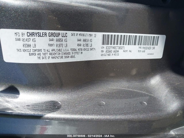 2012 FIAT 500 3C3CFFAR2CT365271 Photo 8