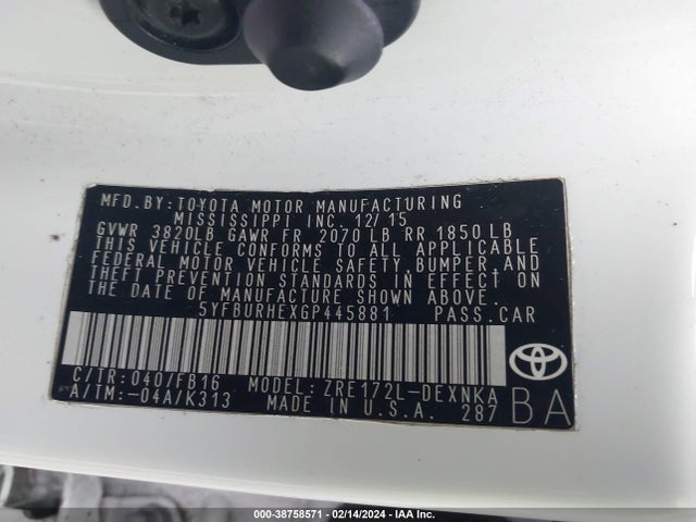 Toyota Corolla 2016 5YFBURHEXGP445881 Image 21