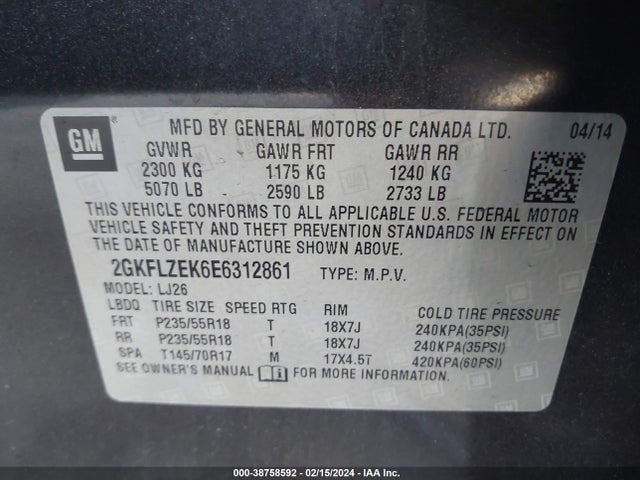 GMC Terrain Denali 2014 2GKFLZEK6E6312861 Image 9