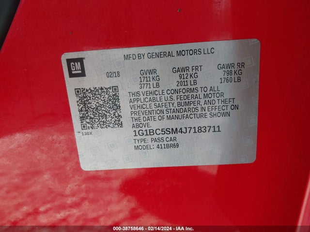 Chevrolet Cruze Ls Auto 2018 1G1BC5SM4J7183711 Image 9