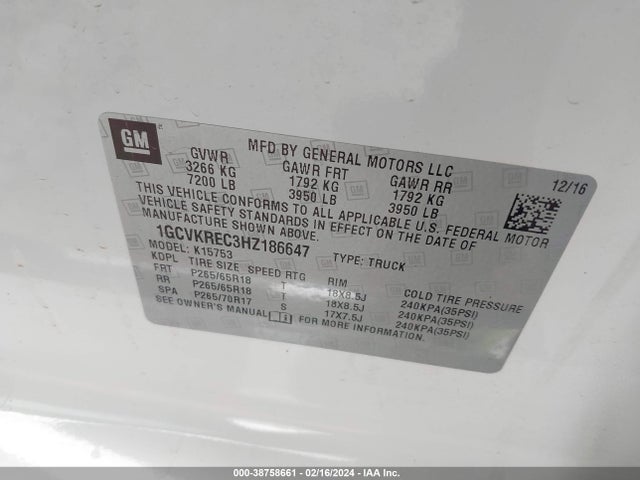 Chevrolet Silverado 1500 2lt 2017 1GCVKREC3HZ186647 Image 9