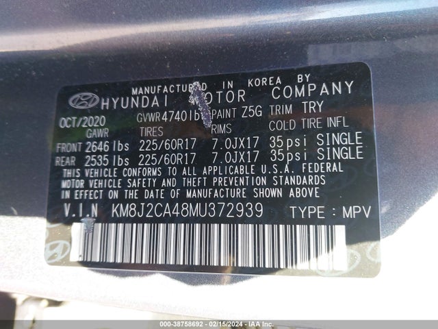 Hyundai TUCSON SE 2021 KM8J2CA48MU372939 Image 9