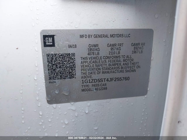 Chevrolet MALIBU LT 2018 1G1ZD5ST4JF255760 Image 9