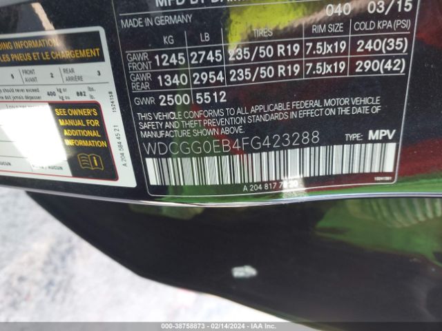 WDCGG0EB4FG423288 Mercedes-Benz Glk 250 Bluetec 4matic