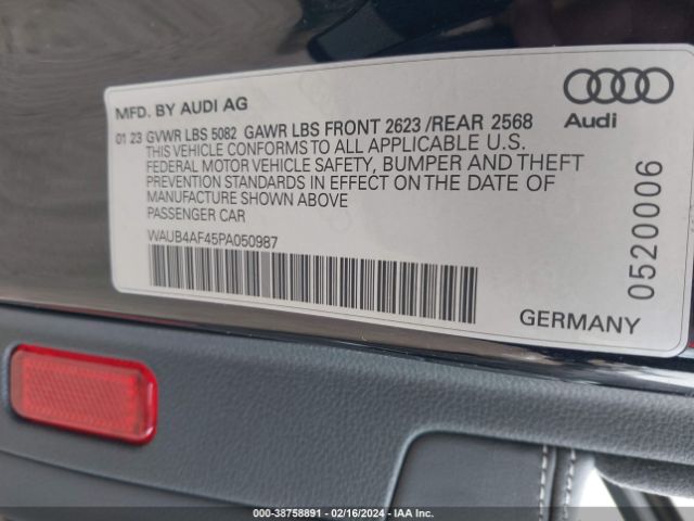 WAUB4AF45PA050987 Audi S4 Premium Plus Tfsi Quattro Tiptronic