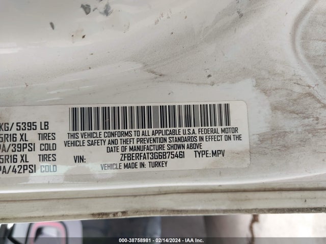 RAM Promaster City Tradesman 2016 ZFBERFAT3G6B75461 Image 9