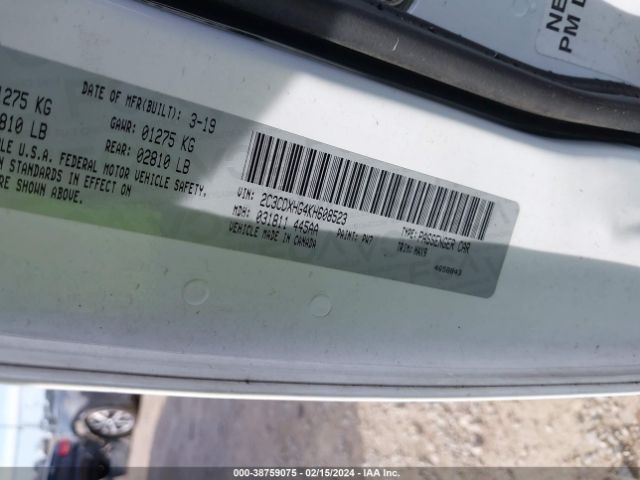 2C3CDXHG4KH608523 Dodge Charger Gt Rwd