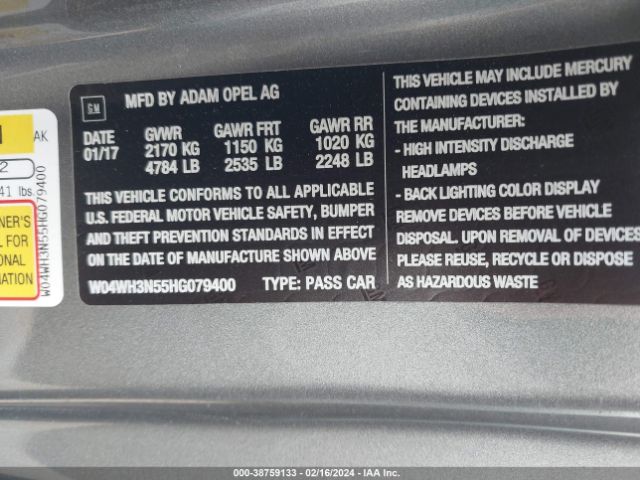W04WH3N55HG079400 Buick Cascada Premium