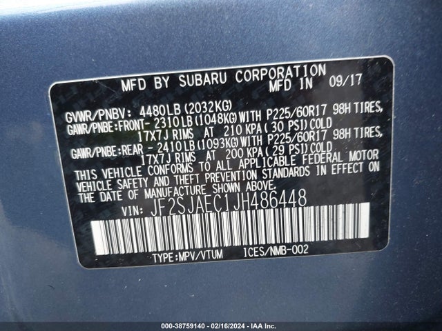 Subaru Forester 2.5i Premium 2018 JF2SJAEC1JH486448 Image 9