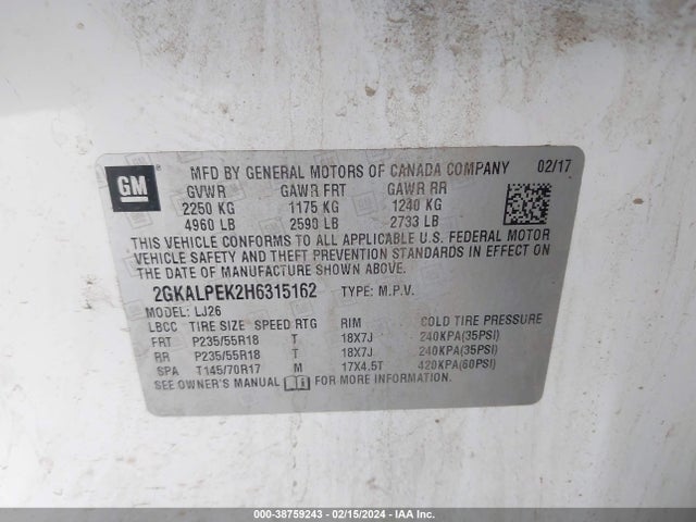 GMC Terrain Slt 2017 2GKALPEK2H6315162 Image 9