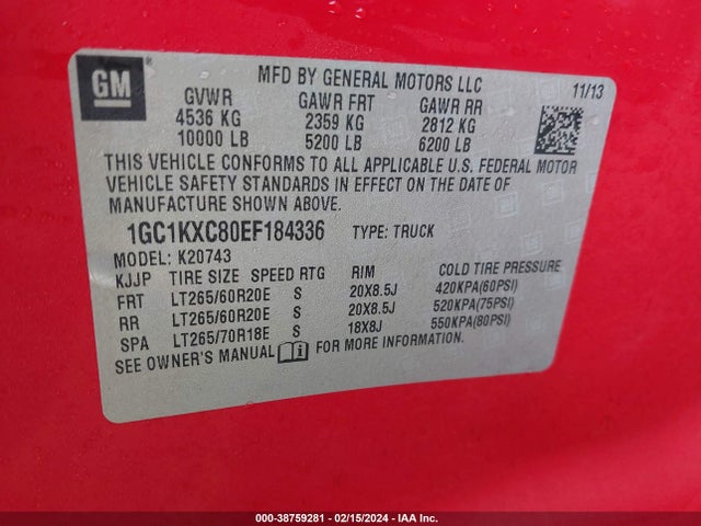 Chevrolet Silverado 2500hd Lt 2014 1GC1KXC80EF184336 Image 9