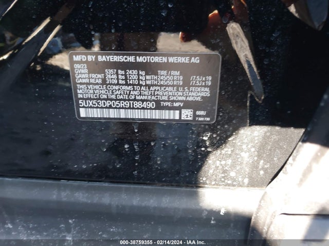 BMW X3 Xdrive30i 2024 5UX53DP05R9T88490 Image 9