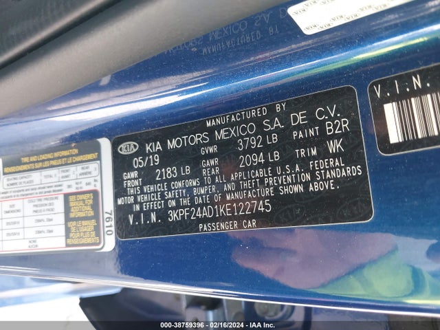 KIA Forte Lxs 2019 3KPF24AD1KE122745 Image 9
