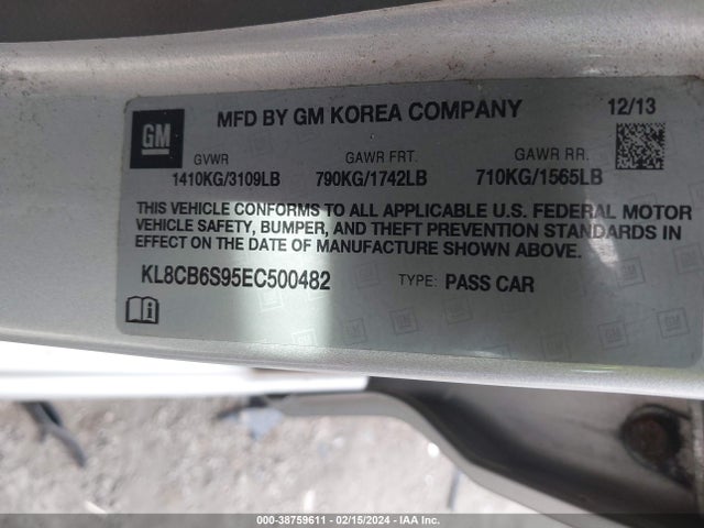 Chevrolet Spark Ls Auto 2014 KL8CB6S95EC500482 Image 9