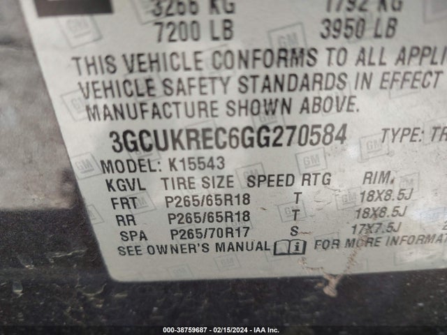 Chevrolet Silverado 1500 2lt 2016 3GCUKREC6GG270584 Image 9